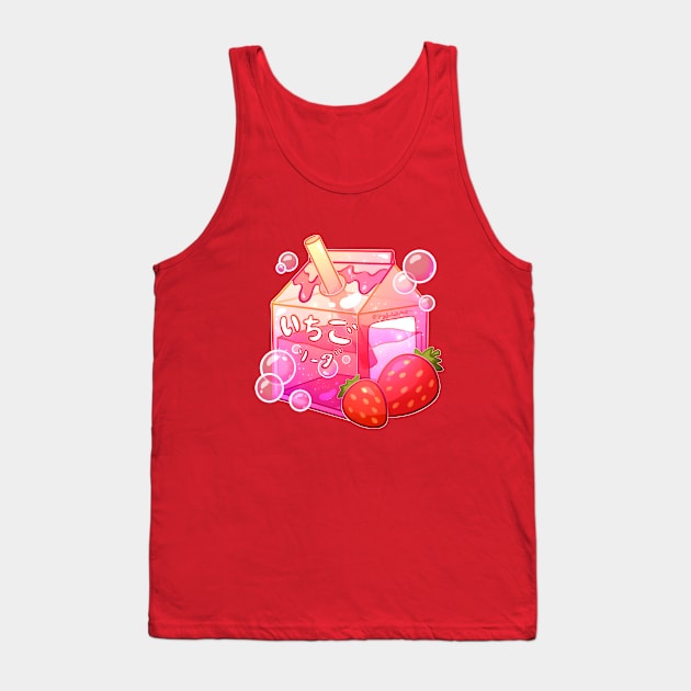 Aesthetic Sparkling Strawberry Soda Carton Tank Top by heysoleilart